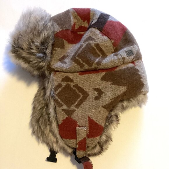 WindRiver Aviator Trappers Hat Faux Fur Wool Blend Winter Hunting Warm Size L - Picture 2 of 9